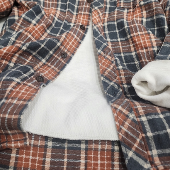 [ COTTON ON] boys size 9-10 plaid coral,gray  long sleeve button up  shirt - Picture 5 of 16